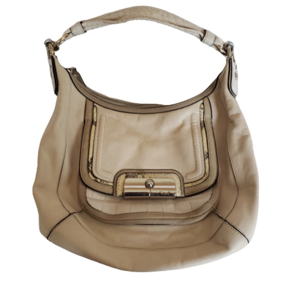 Coach Kristin Spectator Leather Shoulder Bag OffWhite Beige L1020-16803 Hobo Y2K